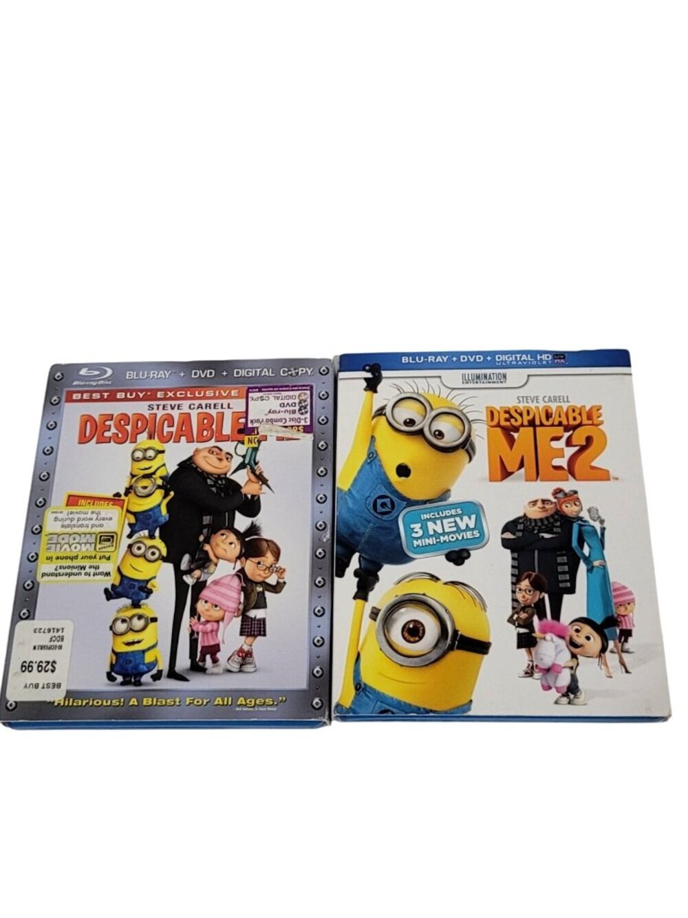 Despicable Me & Despicable Me 2 Blu-Ray/DVD/Digital Combo Packs With Bonus Conte